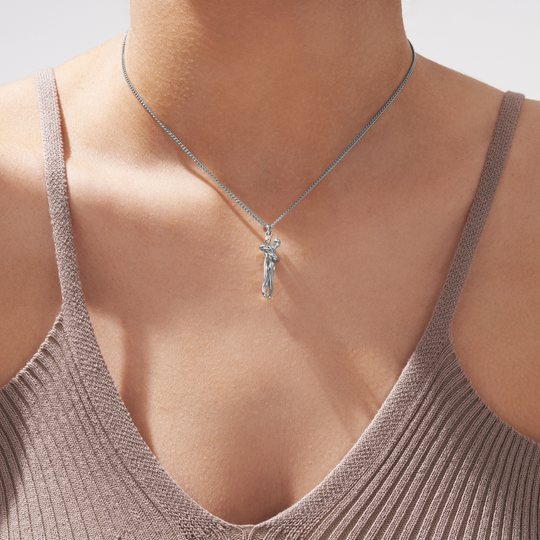 【HUGYOURSKIN】Silver Necklace (Hugging) Amazon.com: zaxsj Hug Couple Necklace 925 Sterling Silver